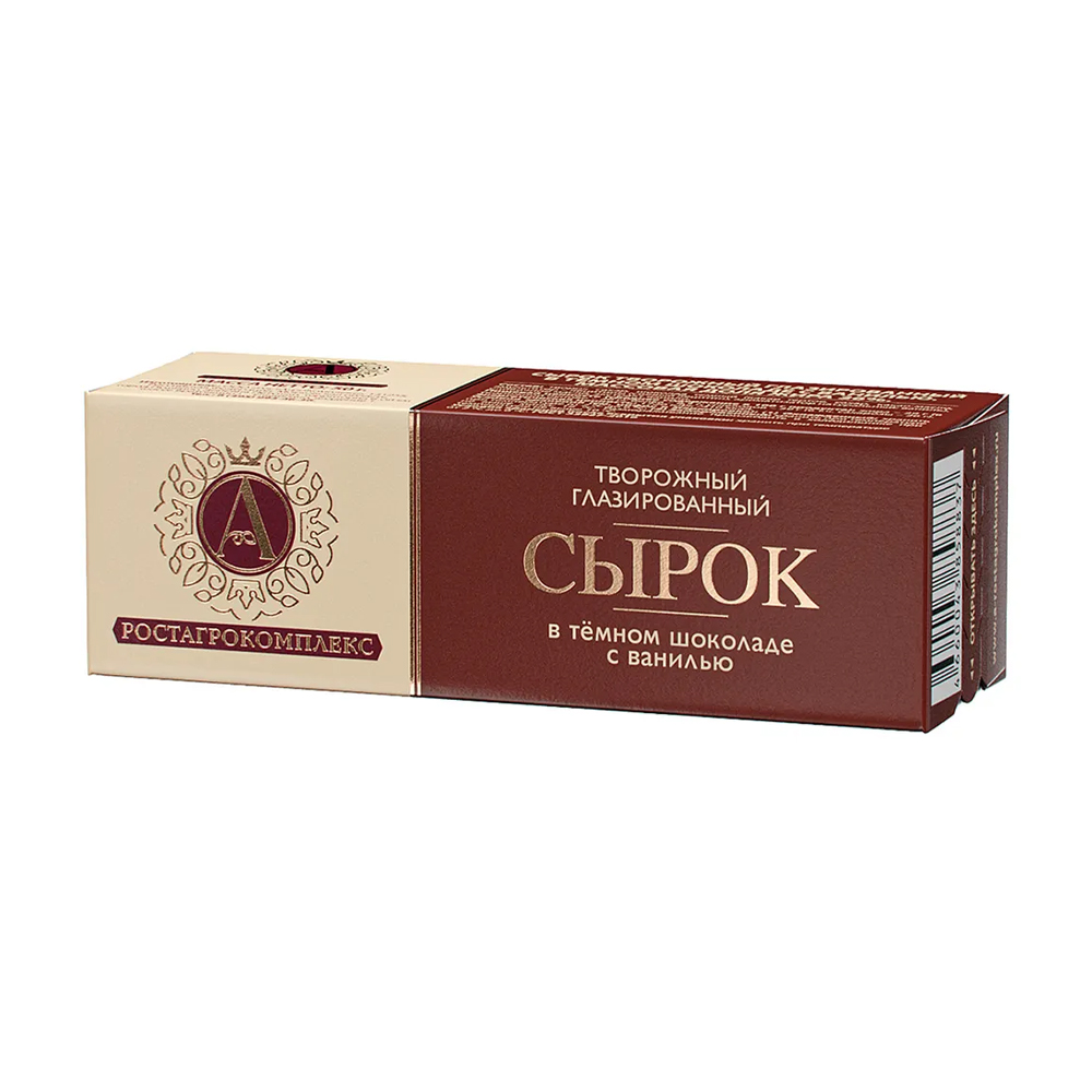 Изображение товара Сырок Ванильный А.Ростагрокомплекс Темный Шоколад 26% 50г