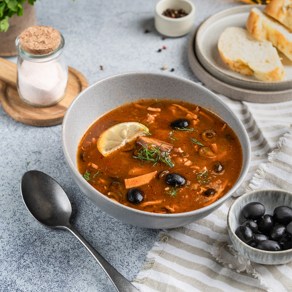 Изображение товара Солянка мясная сборная 0. 8 л - готовая горячая обеденная солянка