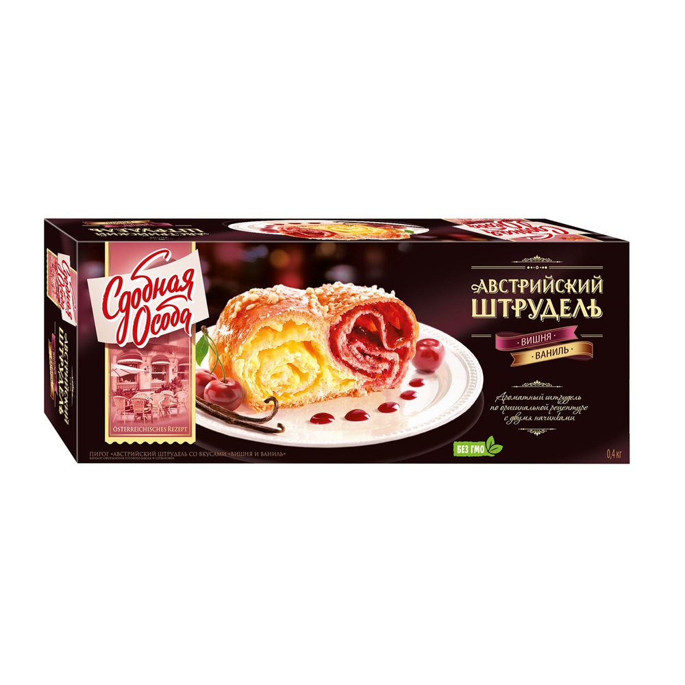 Изображение товара Пирог Сдобная Особа Австрийский Штрудель Вишня Ваниль 400г