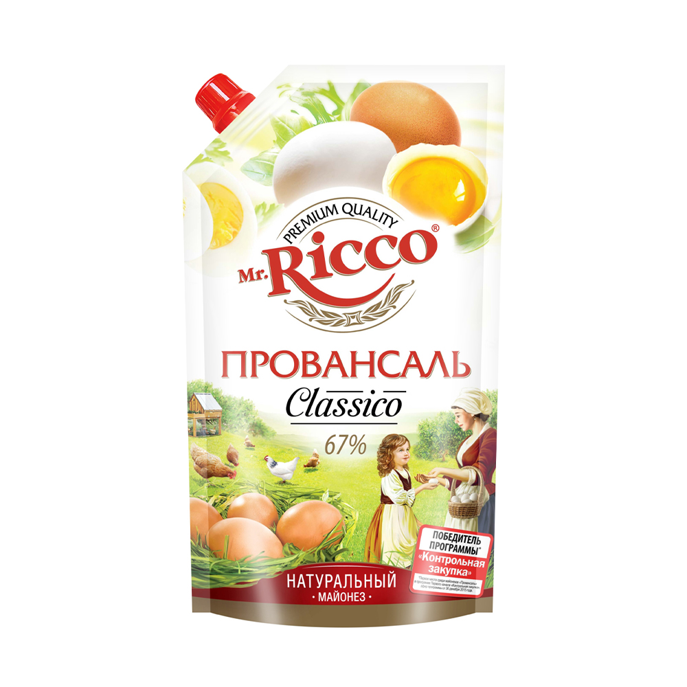 Изображение товара Майонез Mr.Ricco Провансаль Classico 67% 375г дой-пак