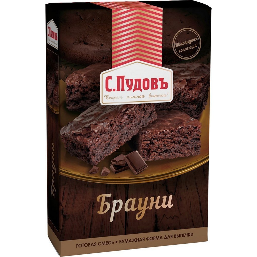 Изображение товара Готовая смесь для брауни С. ПУДОВЪ 350 г - насыщенный вкус и простота приготовления