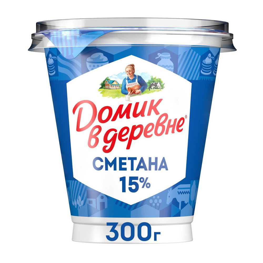 Изображение товара Сметана Домик в Деревне 15% 300г