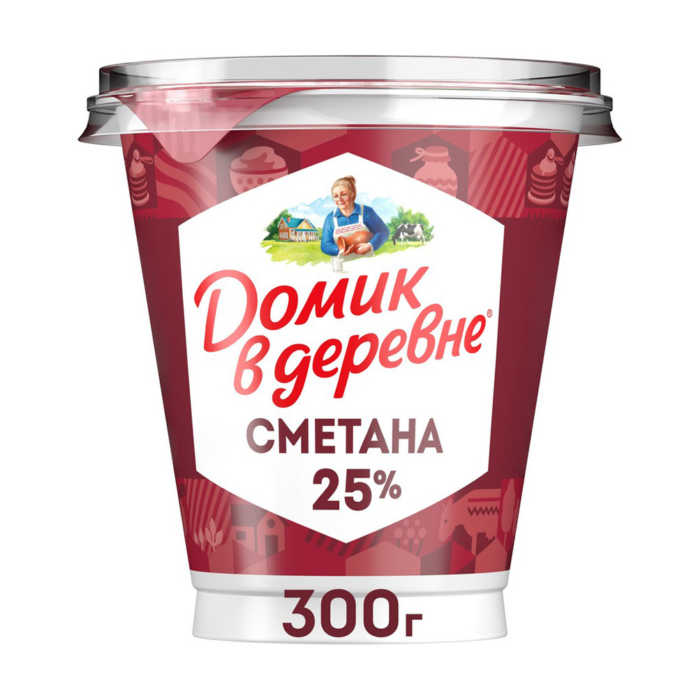 Изображение товара Сметана Домик в деревне 25% 300 г