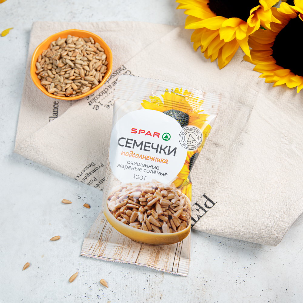 Изображение товара Семечки Подсолнечника SPAR Очищенные Жареные Соленые 100г