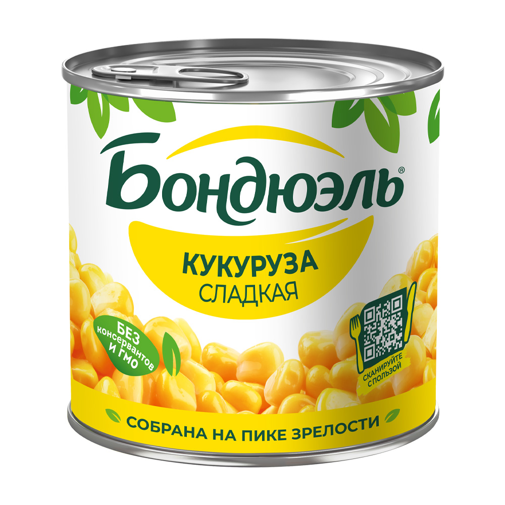 Изображение товара Бондюэль сладкая кукуруза 340 г - яркий вкус и универсальность