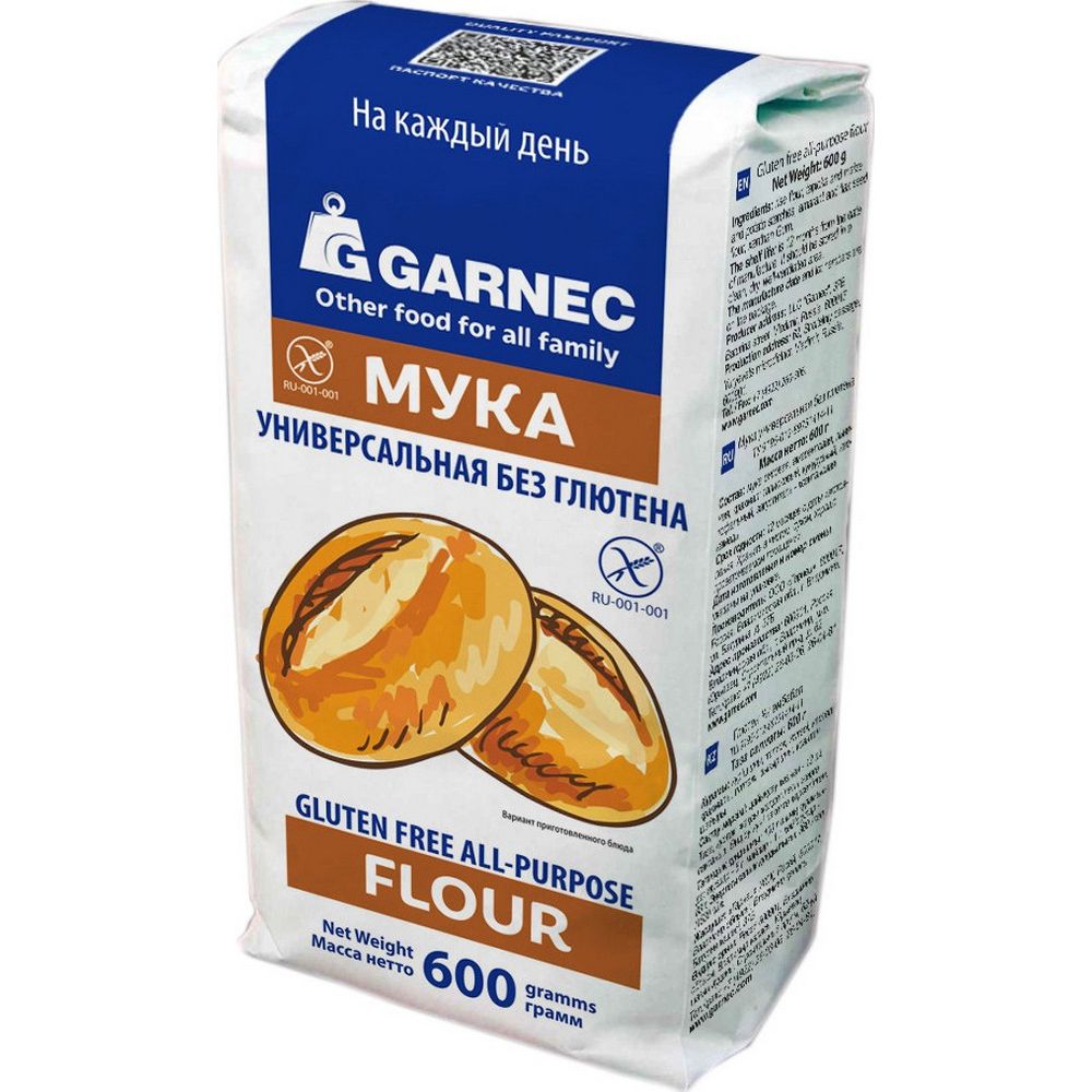 Изображение товара Мука Гарнец без глютена 600 г - универсальная выпечка