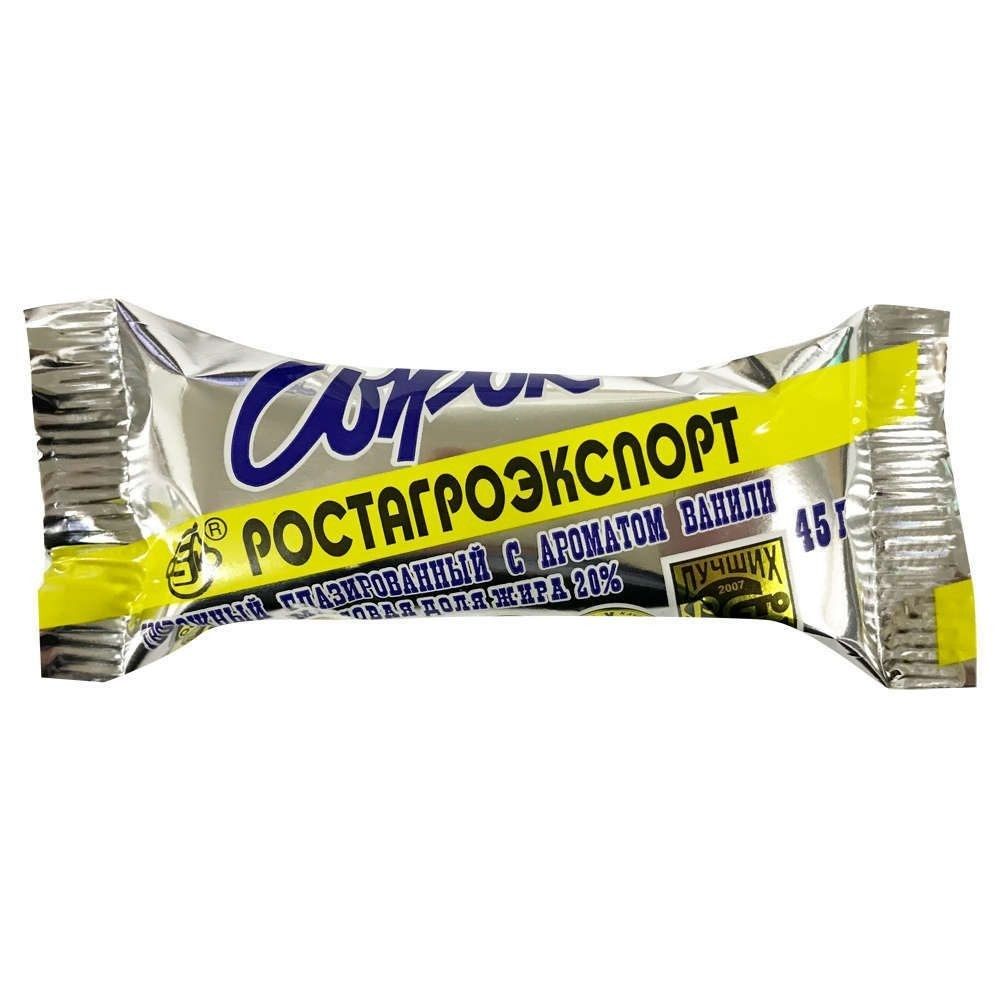 Изображение товара Сырок Творожный Ростагроэкспорт с Ванилином 20% 45г