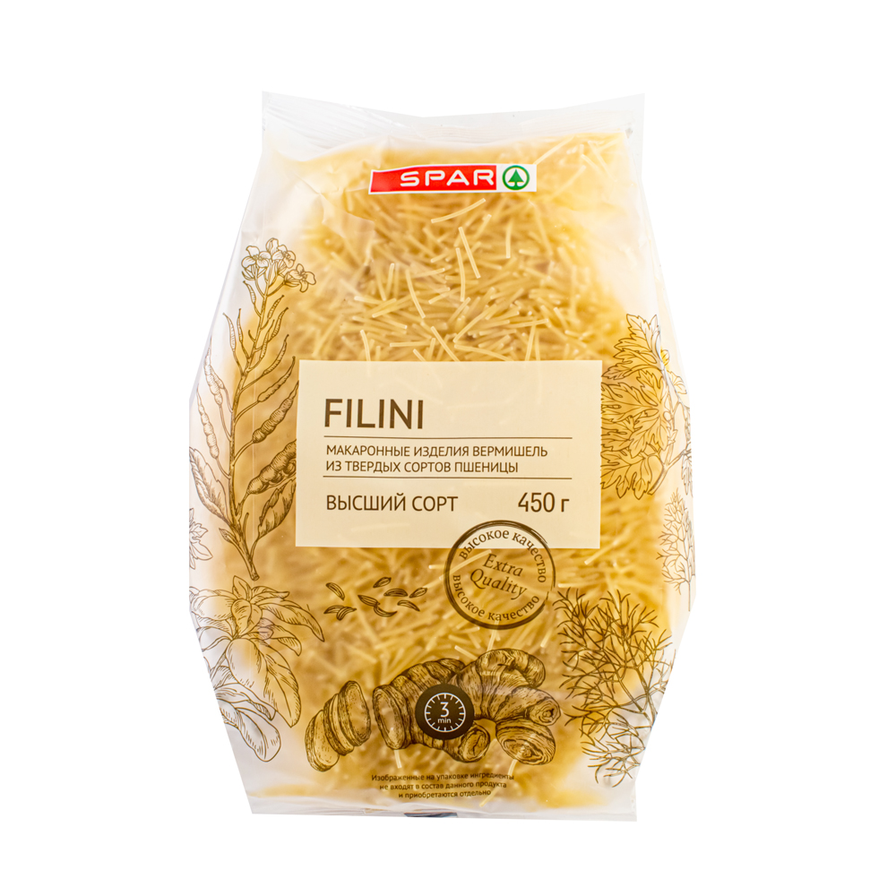 Изображение товара SPAR Вермишель 450 г - твёрдая пшеница, не разваривается