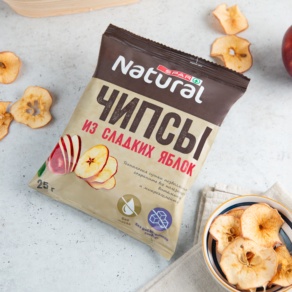 Изображение товара SPAR NATURAL Чипсы из Сладких Яблок 25 г