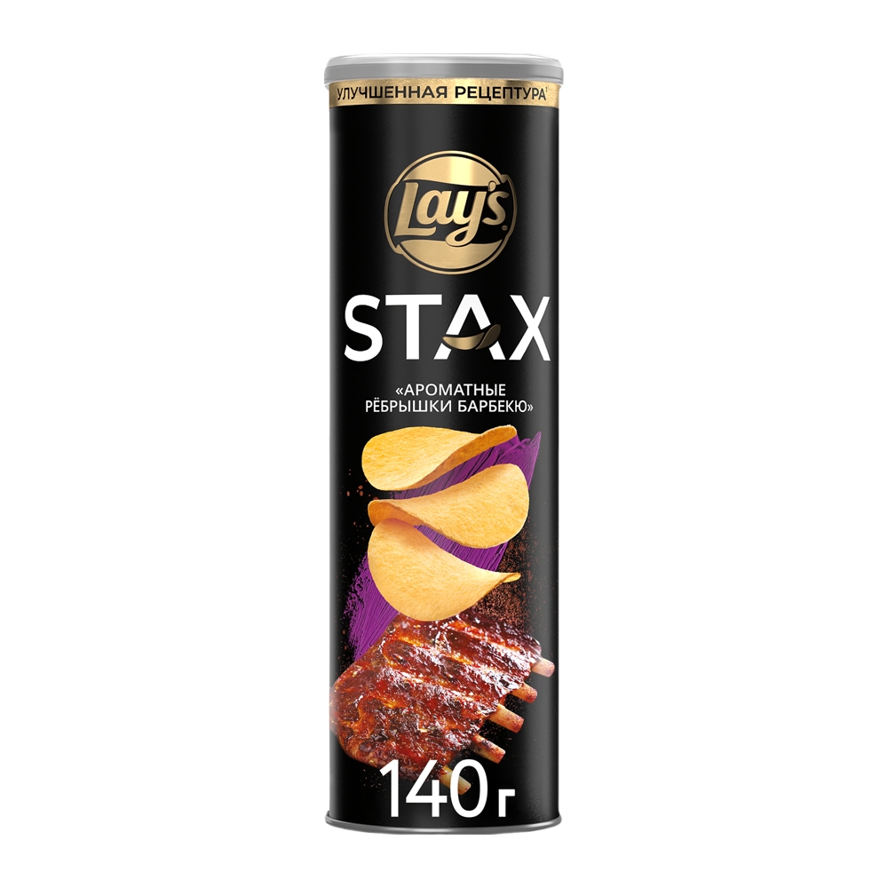 Изображение товара Чипсы Lays Stax Ароматные Ребрышки Барбекю 140г