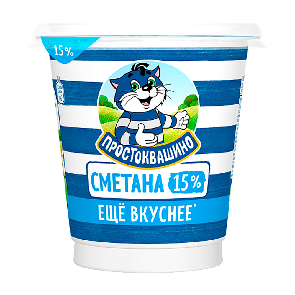 Изображение товара Сметана Простоквашино 15% 300г