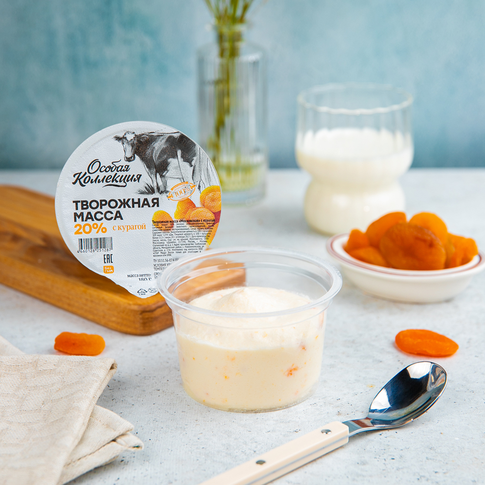 Изображение товара Особая Коллекция Творожная Масса с Курагой 20% 180 г