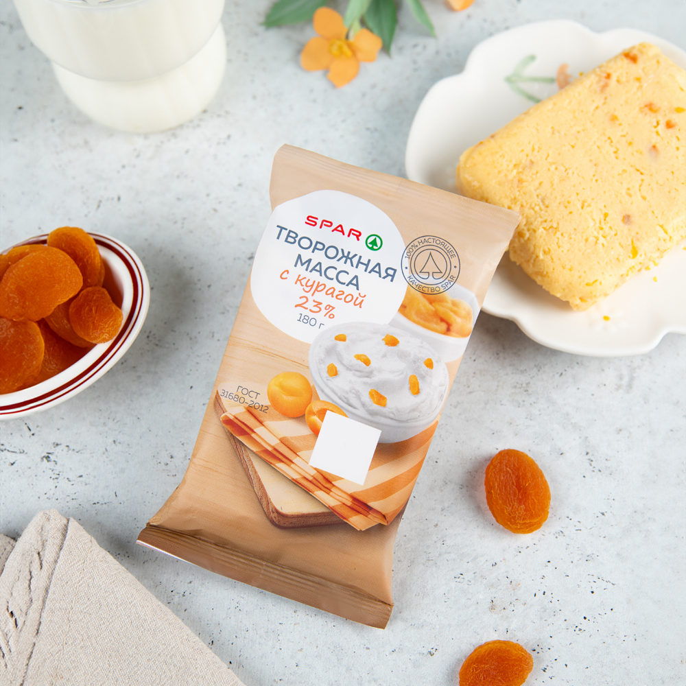 Изображение товара SPAR Творожная масса с курагой 23% 180 г