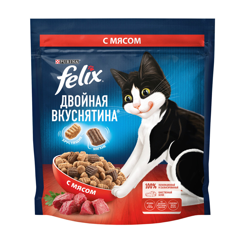 Изображение товара Felix Двойная Вкуснятина: сухой корм 0.6 кг для взрослых кошек