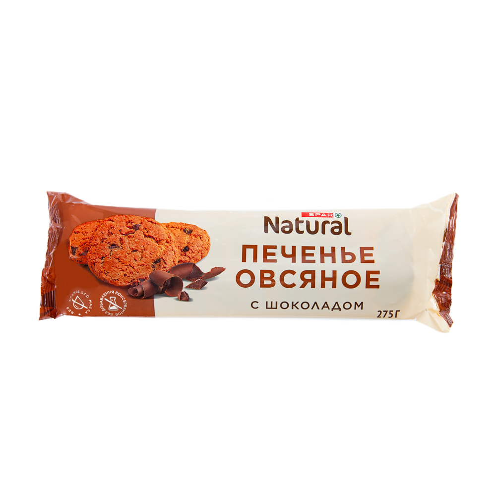 Изображение товара SPAR NATURAL Овсяное печенье с шоколадом 275 г