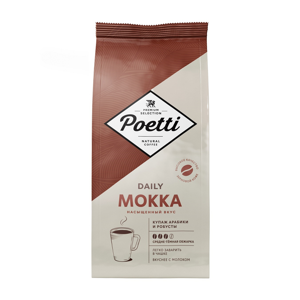 Изображение товара Poetti Daily Mokka - кофе в зёрнах 1 кг, насыщенный вкус