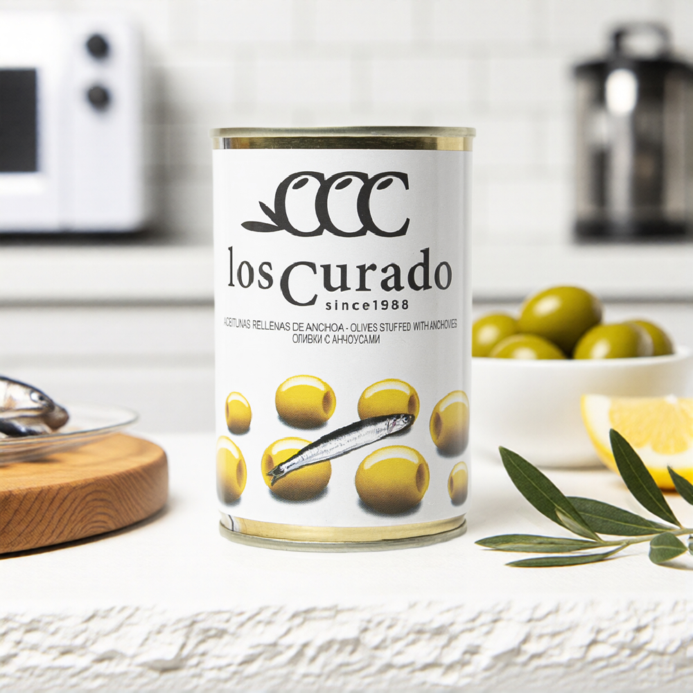 Изображение товара Оливки Los Curado с Анчоусами 300г - пикантный испанский деликатес