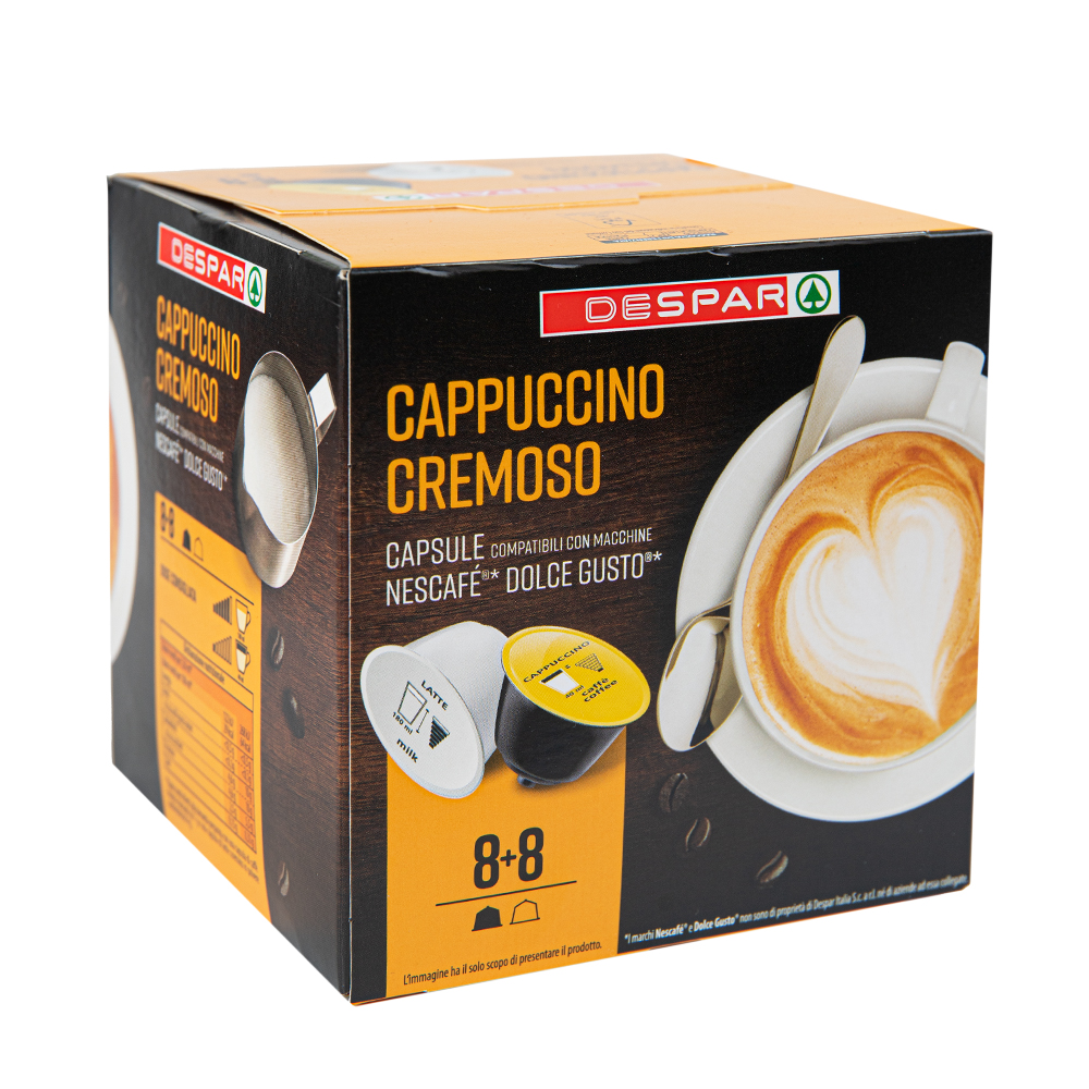 Изображение товара DESPAR Cappuccino 8+8 Капсулы - молотый кофе для Dolce Gusto
