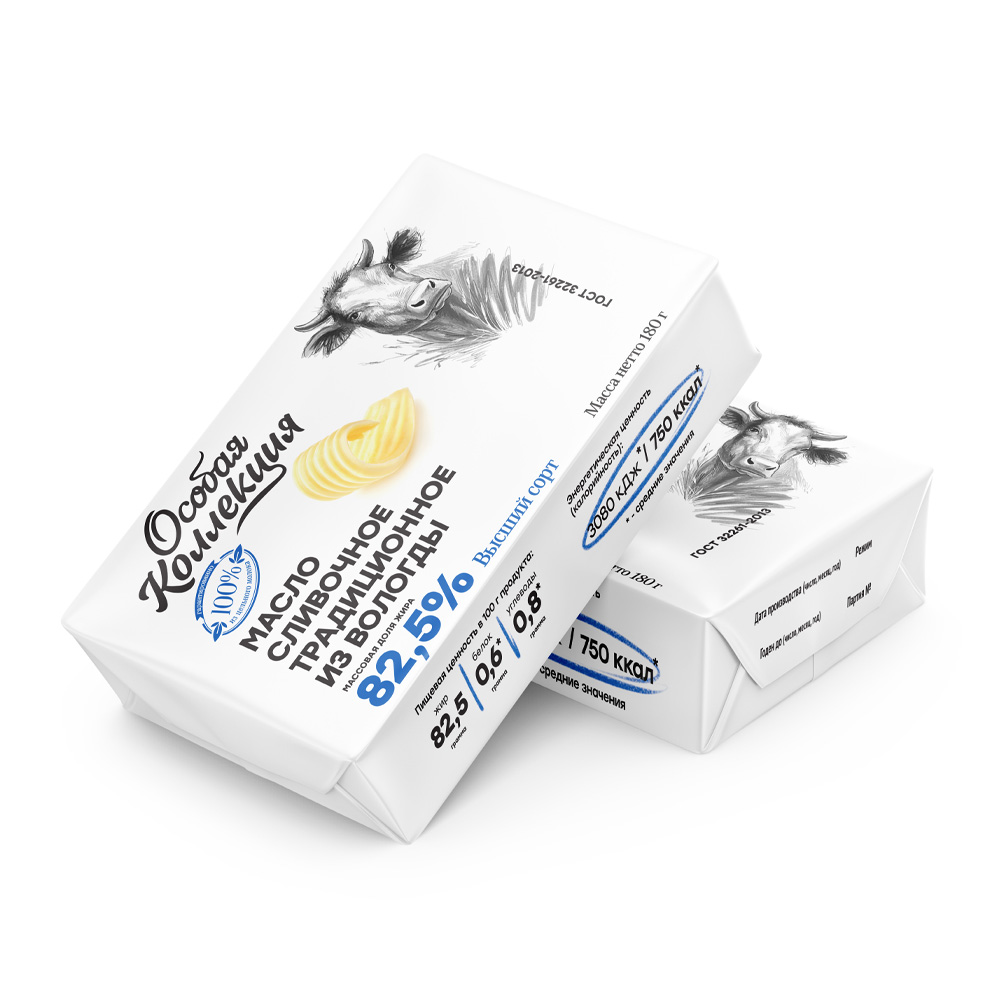 Изображение товара Особая коллекция Масло сливочное 82,5% 180 г