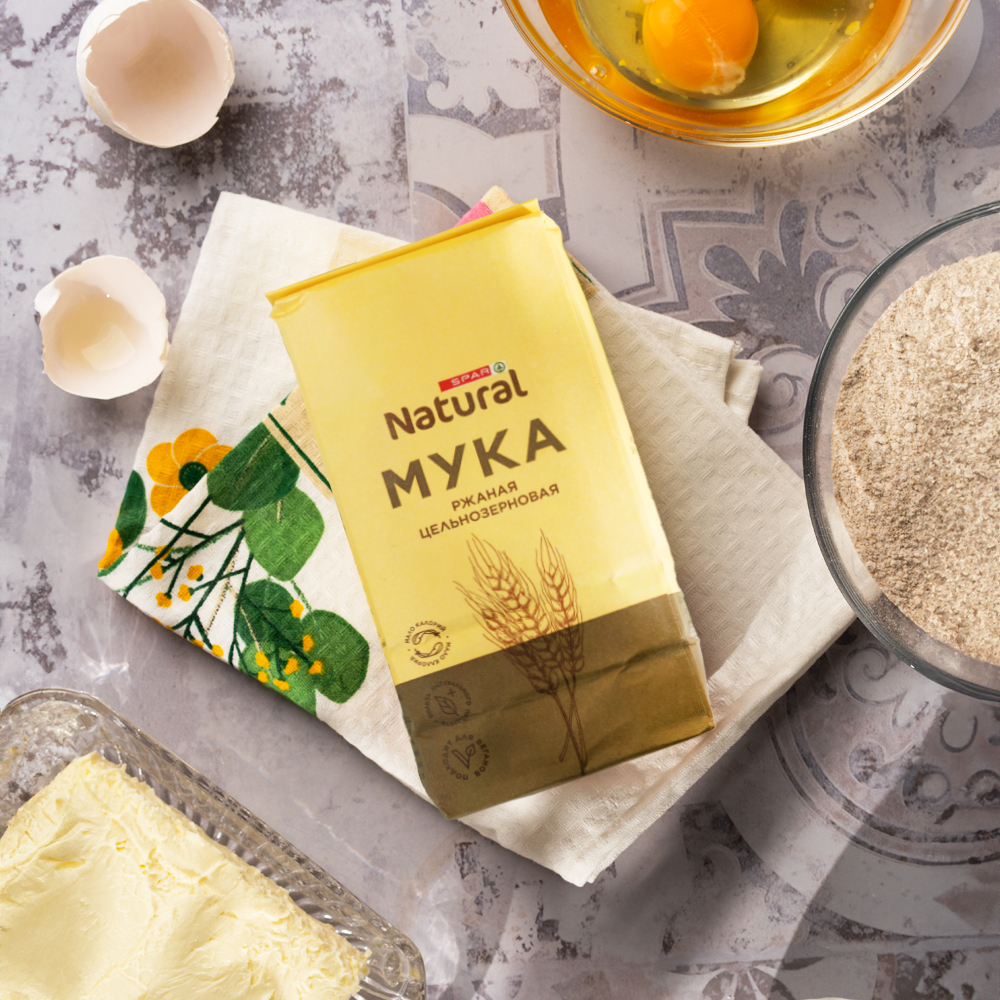 Изображение товара Мука Ржаная SPAR NATURAL Цельнозерновая 500г