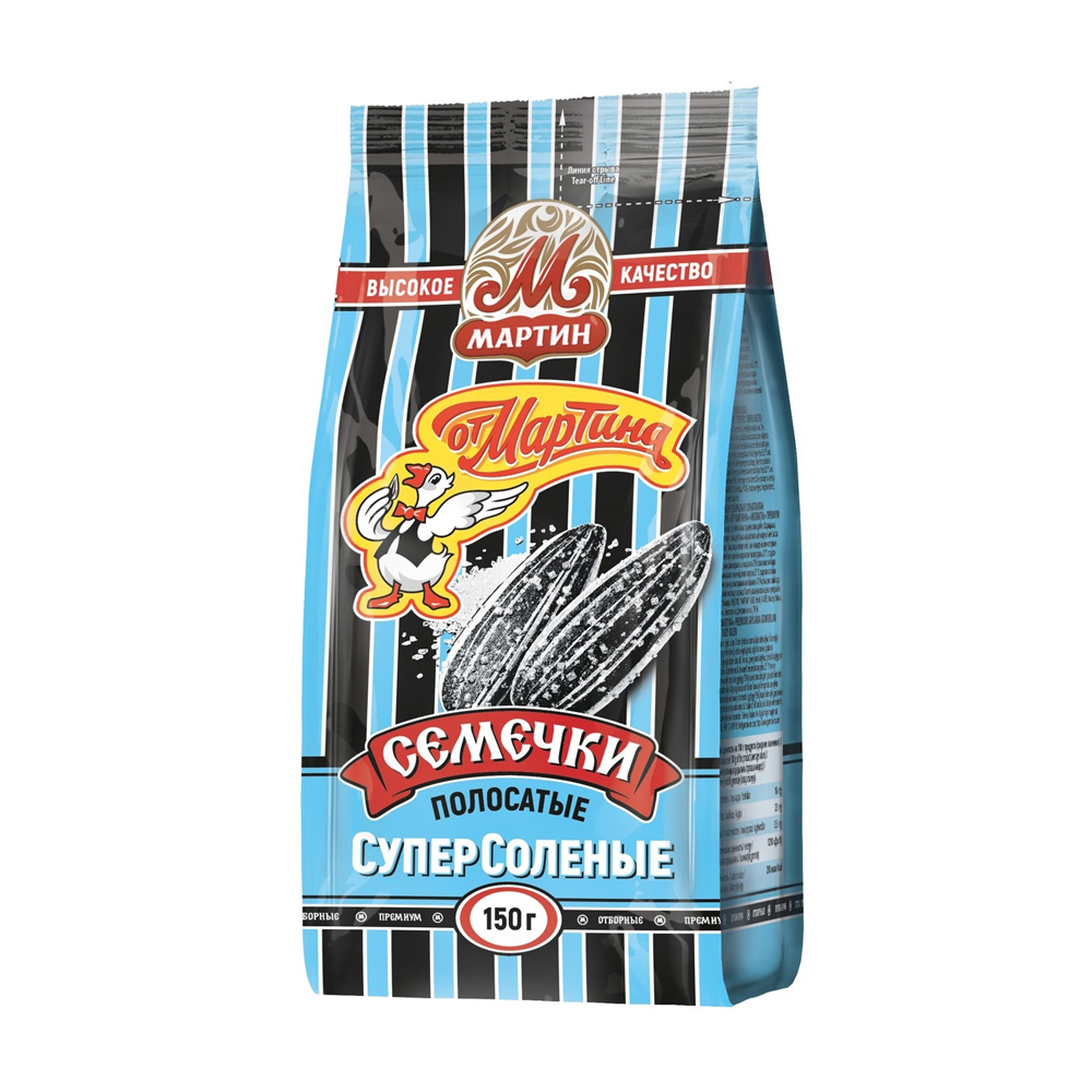 Изображение товара Семечки Мартини Полосатые Суперсоленые 150 г