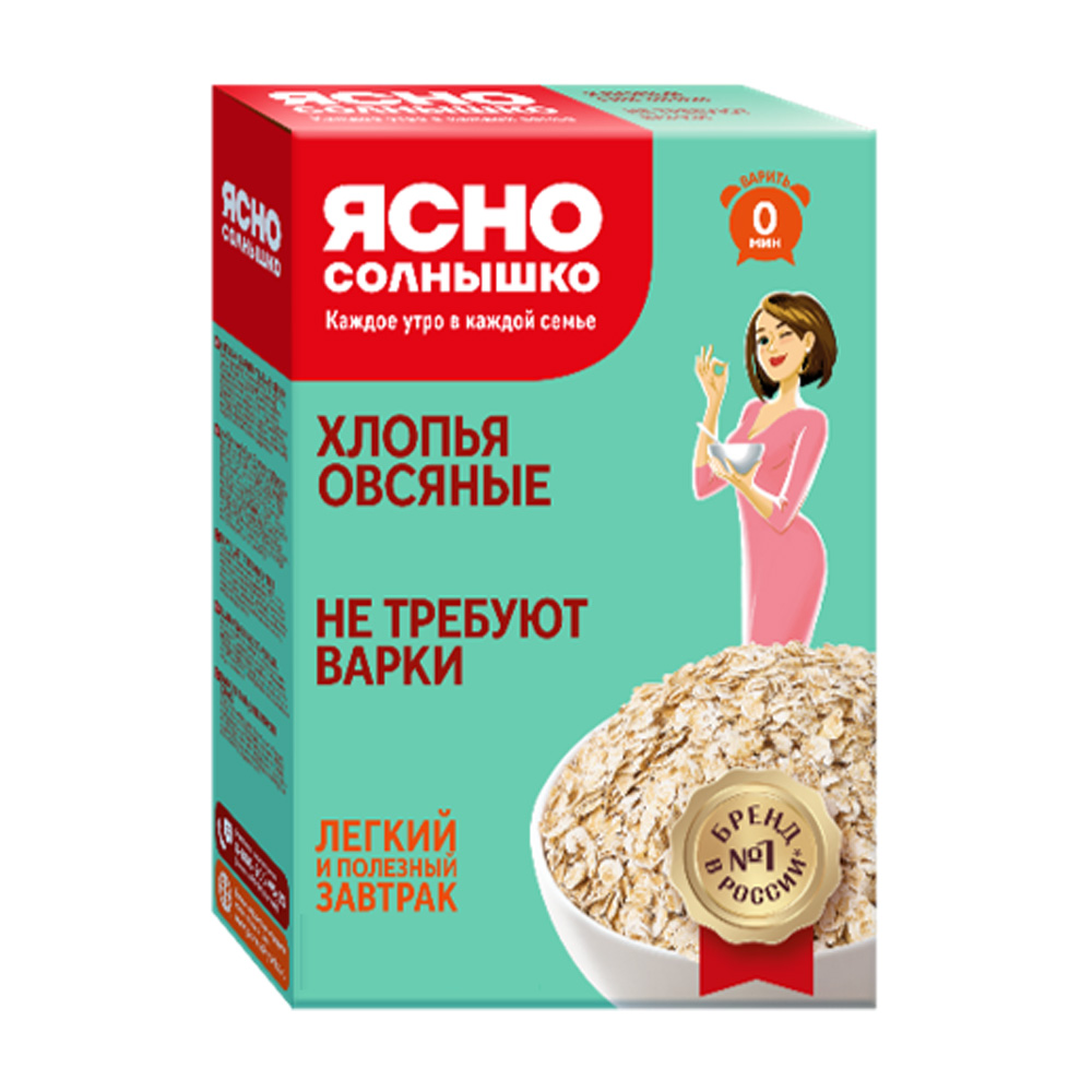 Изображение товара Хлопья Овсяные Ясно Солнышко 400г