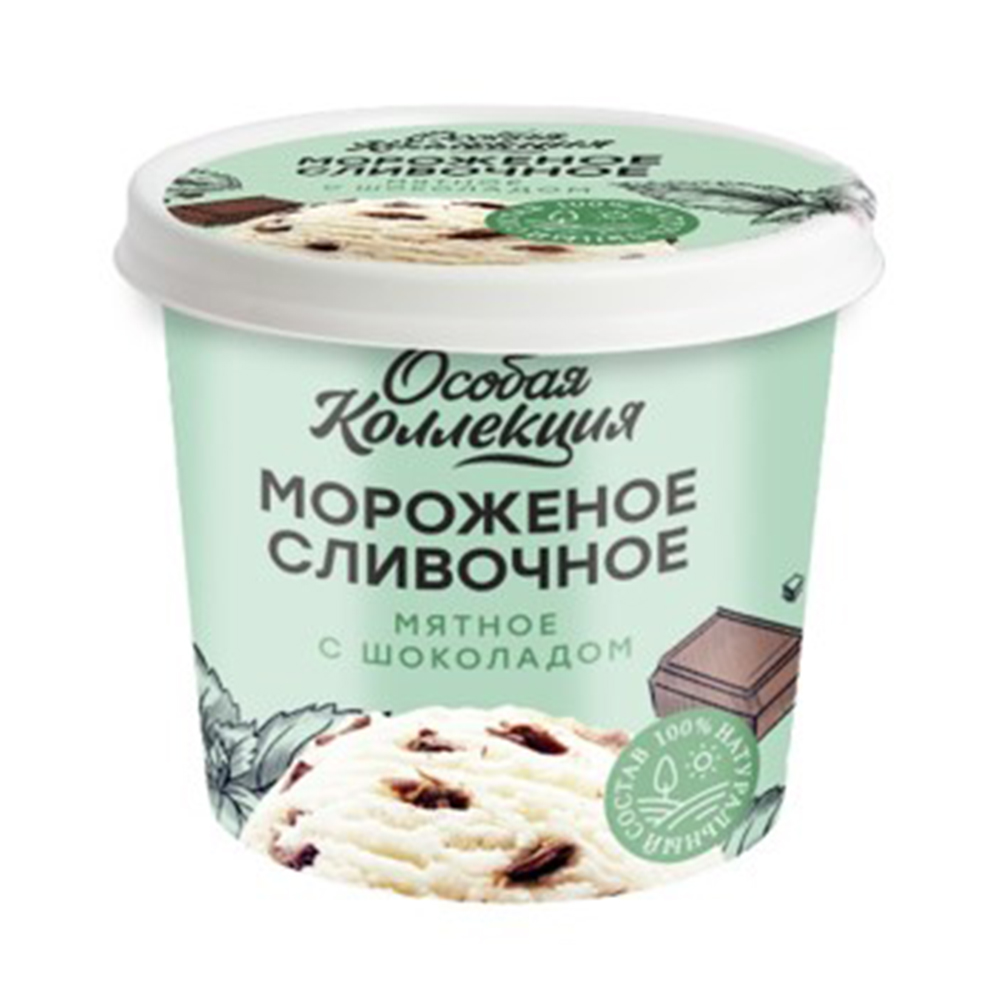 Изображение товара Сливочное мороженое Особая коллекция Мятное с Шоколадом 75г