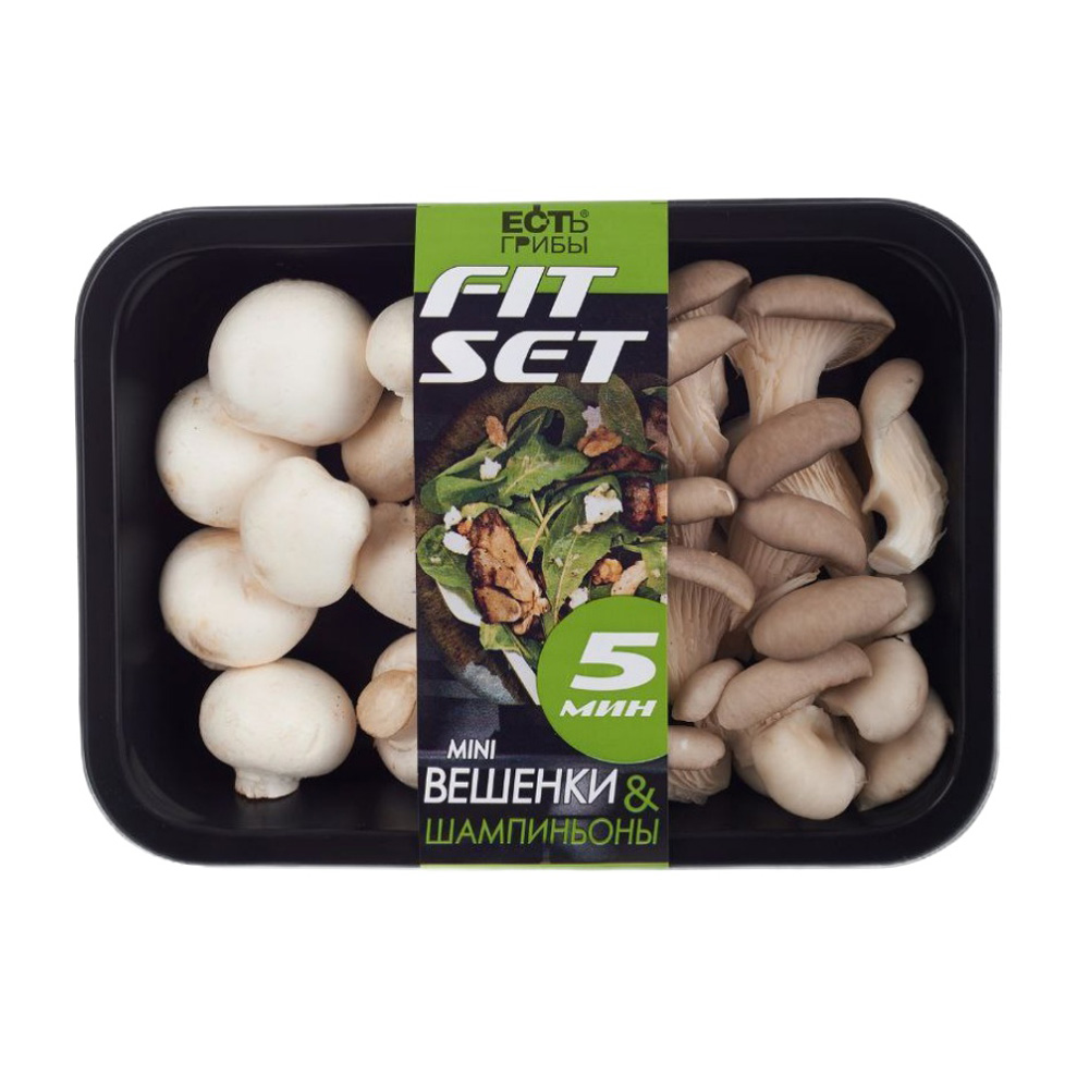 Изображение товара Грибы Вешенки Мини и Шампиньоны 150г - свежие, готовьте с ними любые блюда