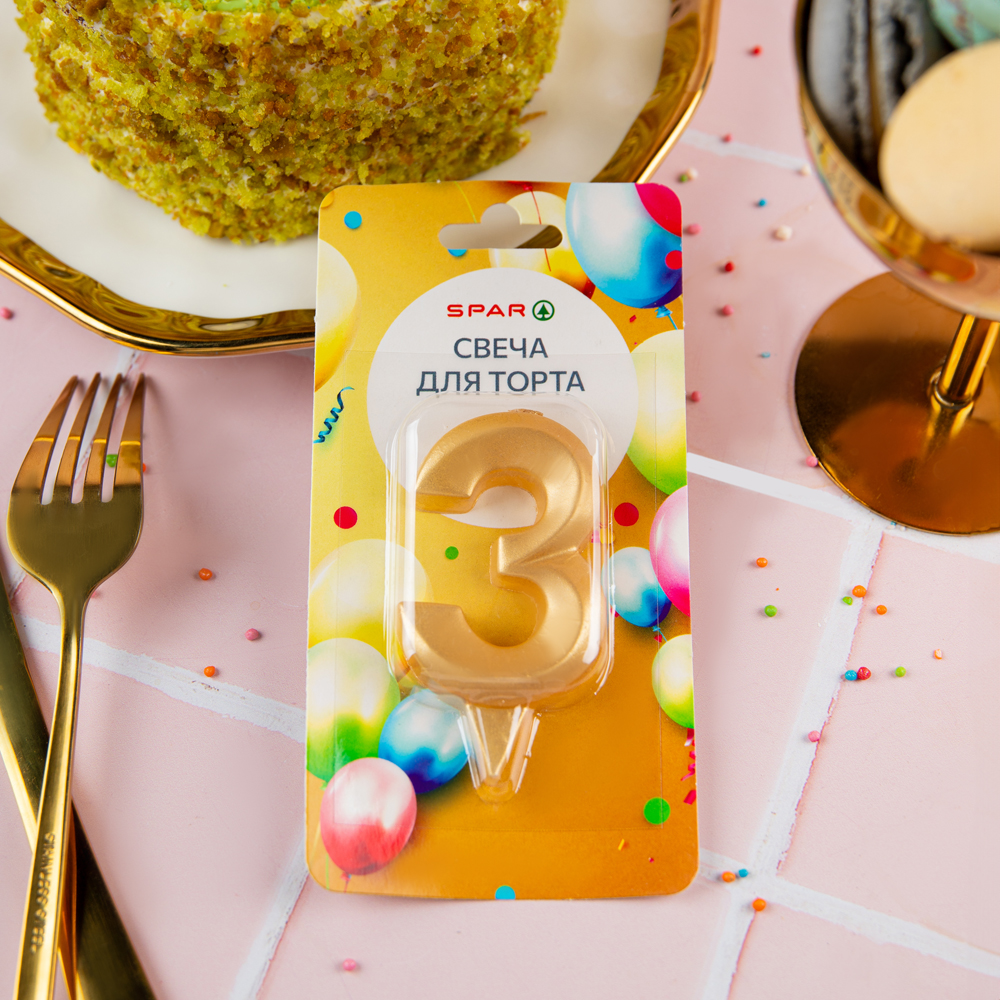 Изображение товара SPAR свеча для торта цифра 3