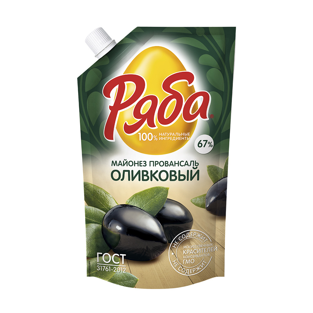 Изображение товара Майонез Ряба Провансаль Оливковый 67% 192г дой-пак