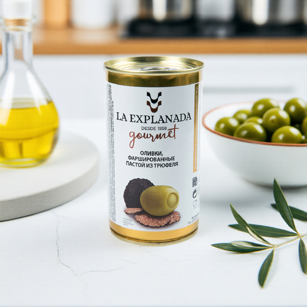 Изображение товара Оливки La Explanada с Пастой из Трюфеля 350г