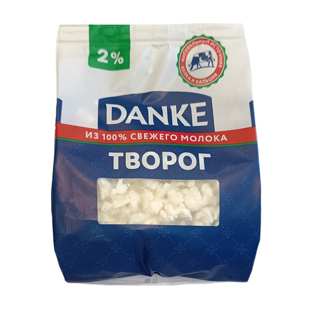 Изображение товара Творог Danke Рассыпчатый 2% 350г Пакет