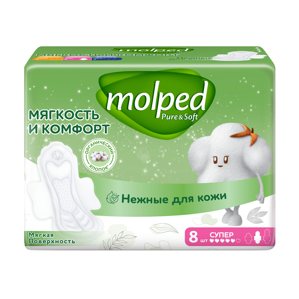 Изображение товара Molped Pure&Soft Супер - прокладки 8 шт
