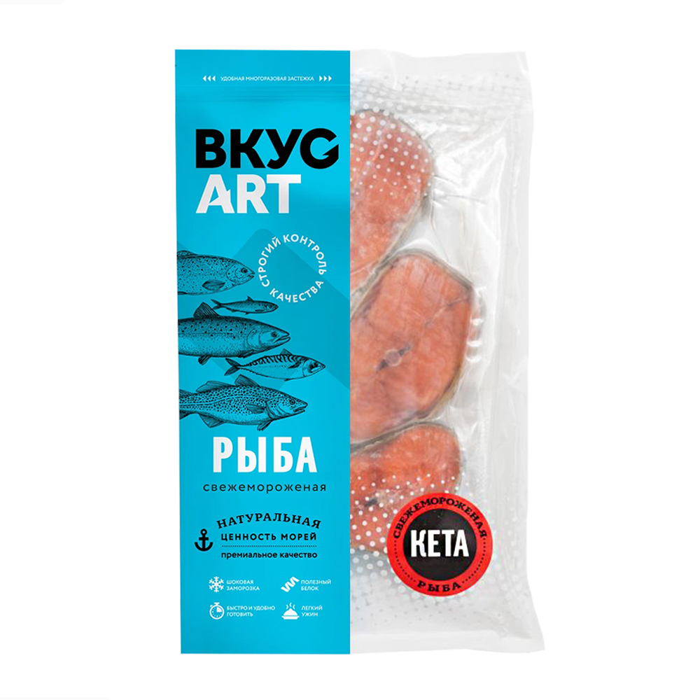 Изображение товара Стейк Кеты Дальневосточной Вкусарт Замороженный 500г