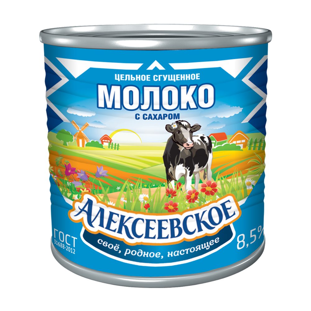 Изображение товара Сгущённое молоко Алексеевское 8,5% с сахаром 360 г