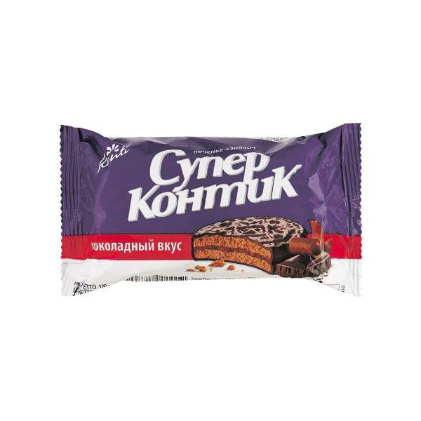 Изображение товара Печенье Konti Супер Контик Шоколадное 100 г - вкусное лакомство для чаепития