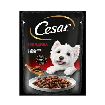 Изображение товара Корм Влажный для Собак Cesar Говядина с Овощами 85г