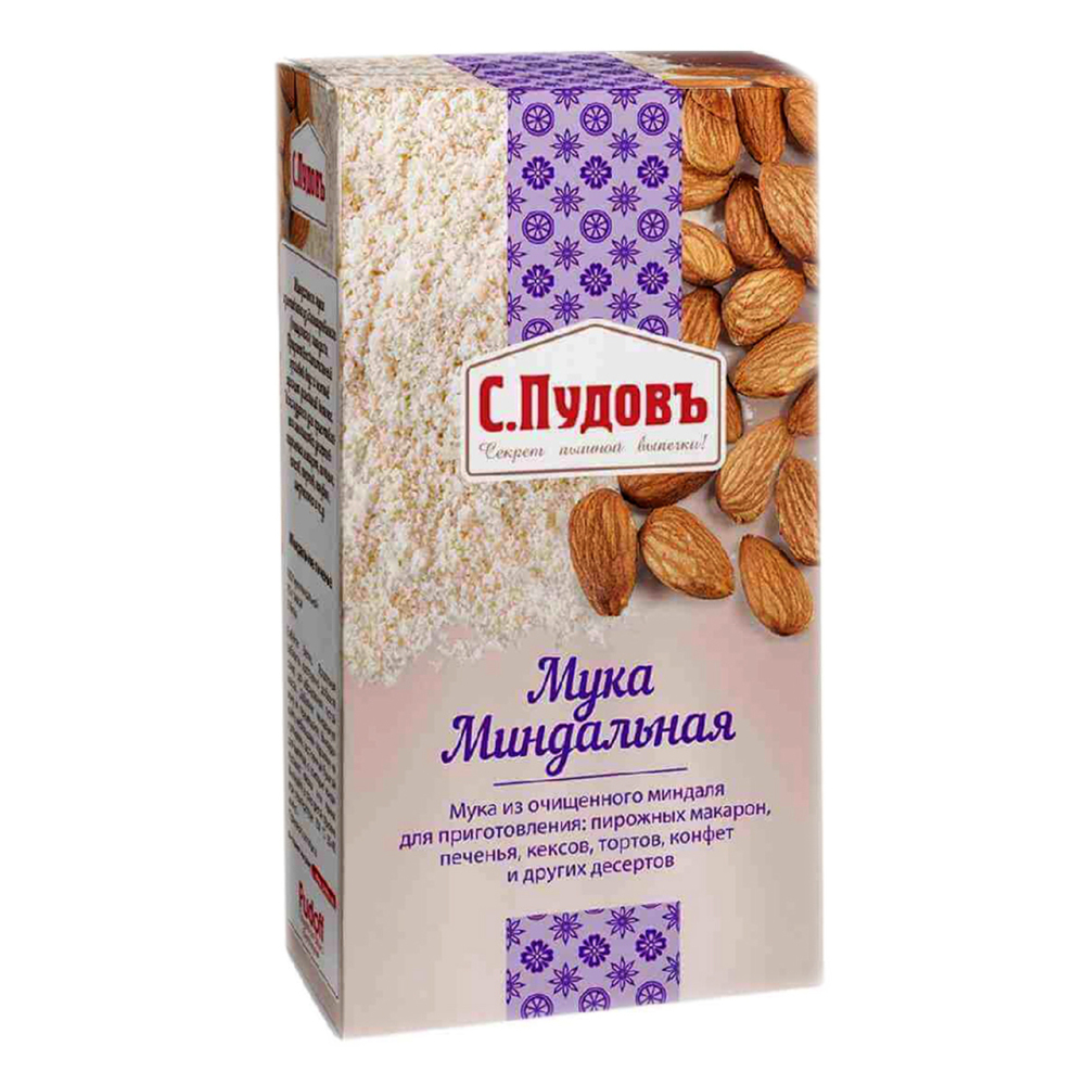 Изображение товара Миндальная мука С. ПУДОВЪ 0. 1 кг - безглютеновая выпечка