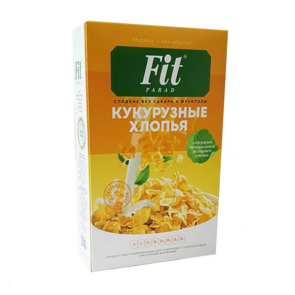 Изображение товара Готовый Завтрак Fit Parad Хлопья Кукурузные 200г