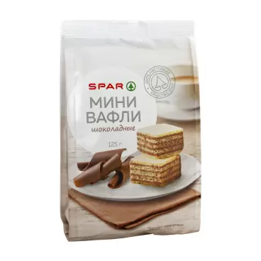 Изображение товара Мини Вафли SPAR Шоколадные 125г