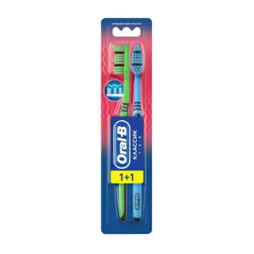 Изображение товара Зубная Щетка Oral-B Классик 1+1 Средняя