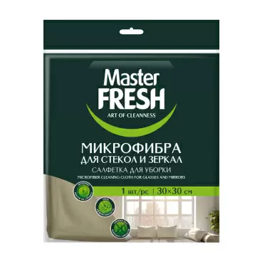 Изображение товара Салфетка Master Fresh для Стекол и Зеркал Микрофибра 1шт
