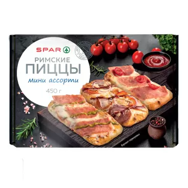Изображение товара Пиццы Римские SPAR Мини Ассорти Замороженные 450г