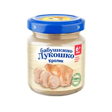 Изображение товара Пюре Бабушкино Лукошко Кролик 100г