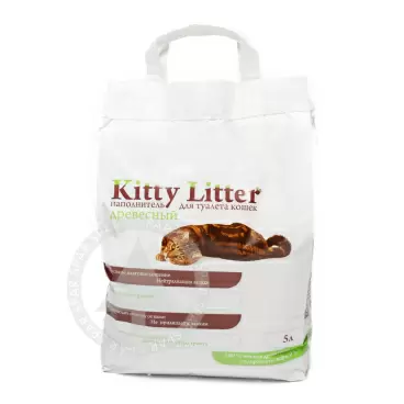 Изображение товара Наполнитель для Кошачьего Туалета Kitty Litter Древесный 5л